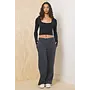 Surf Wash Wide Leg Pant with Grommet - Charcoal -
