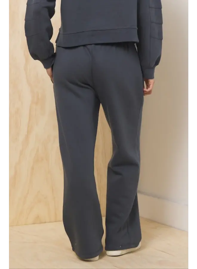 Surf Wash Wide Leg Pant with Grommet - Charcoal -