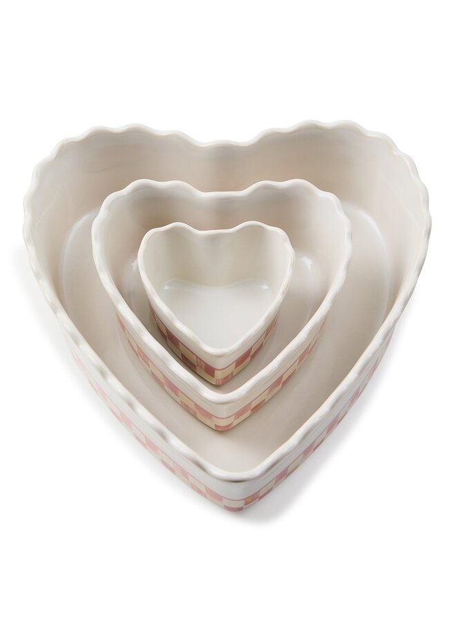 Rosy Check Everyday Heart Ramekins, Set of 2