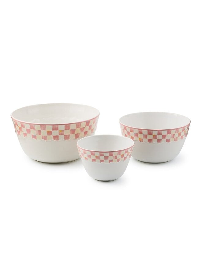 Rosy Check Everyday Mixing Bowls, Set of 3
