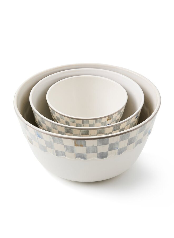 Sterling Check Everyday Mixing Bowls, Set of 3