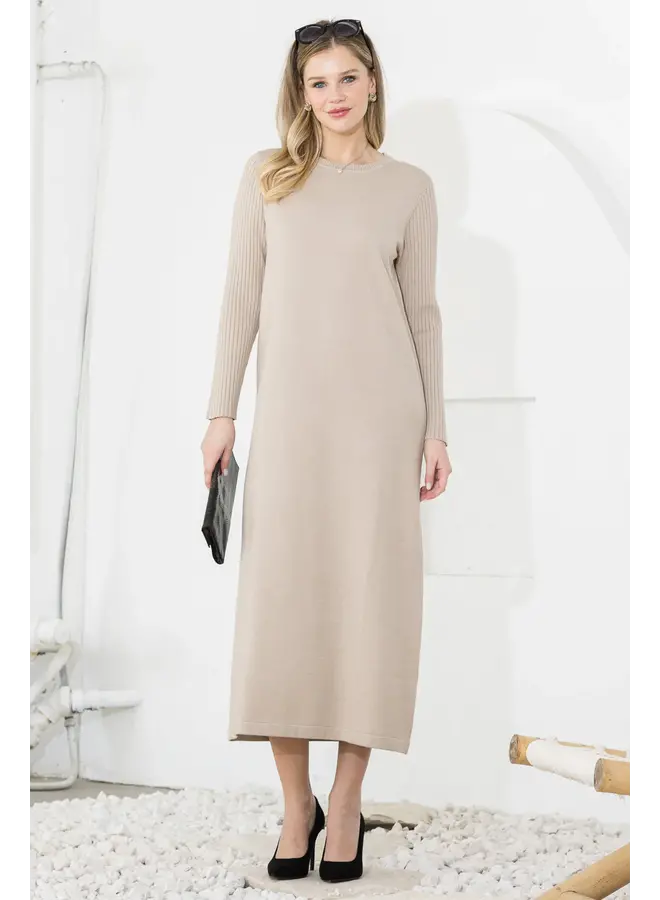 Sandra Knitted Dress - Khaki -