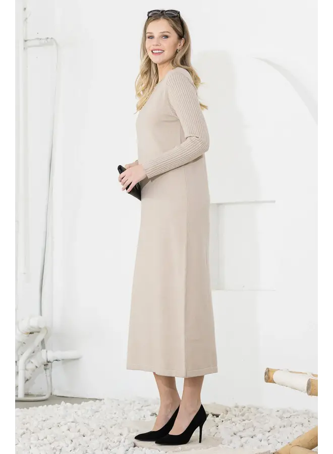 Sandra Knitted Dress - Khaki -