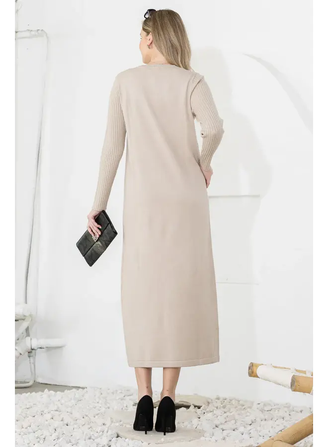 Sandra Knitted Dress - Khaki -