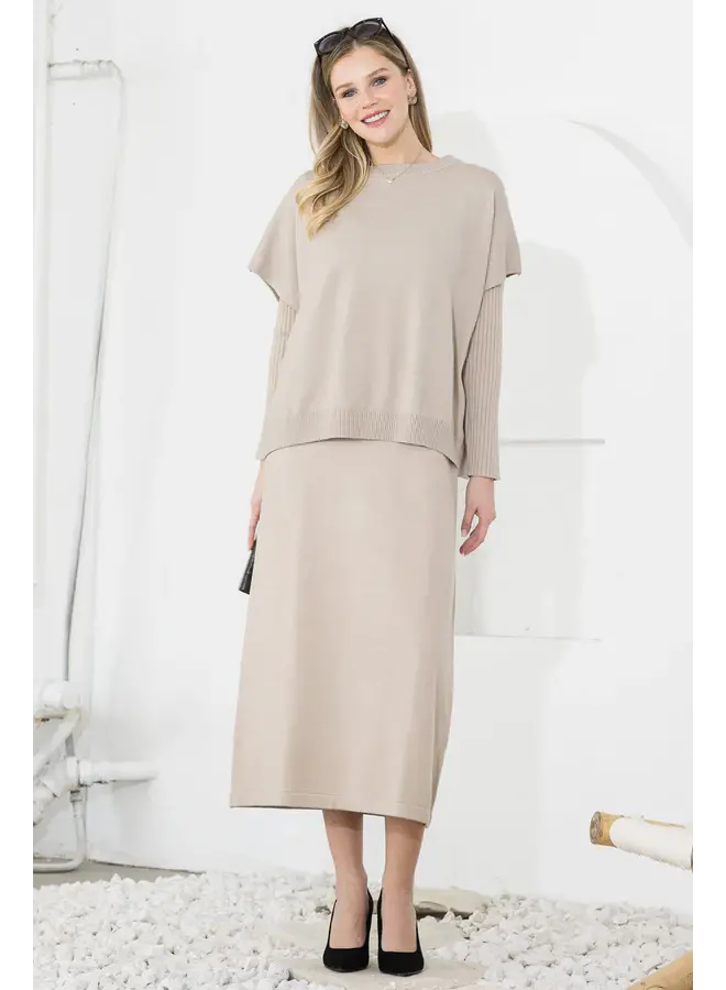 Sandra Knitted Dress - Khaki -