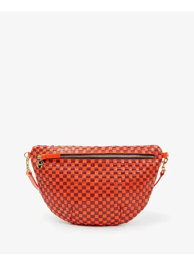 Grande Fanny - Poppy & Bordeaux Woven Checker
