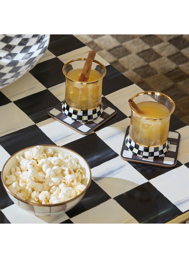 Courtly Checked Cork Back Coasters, Set Of 4