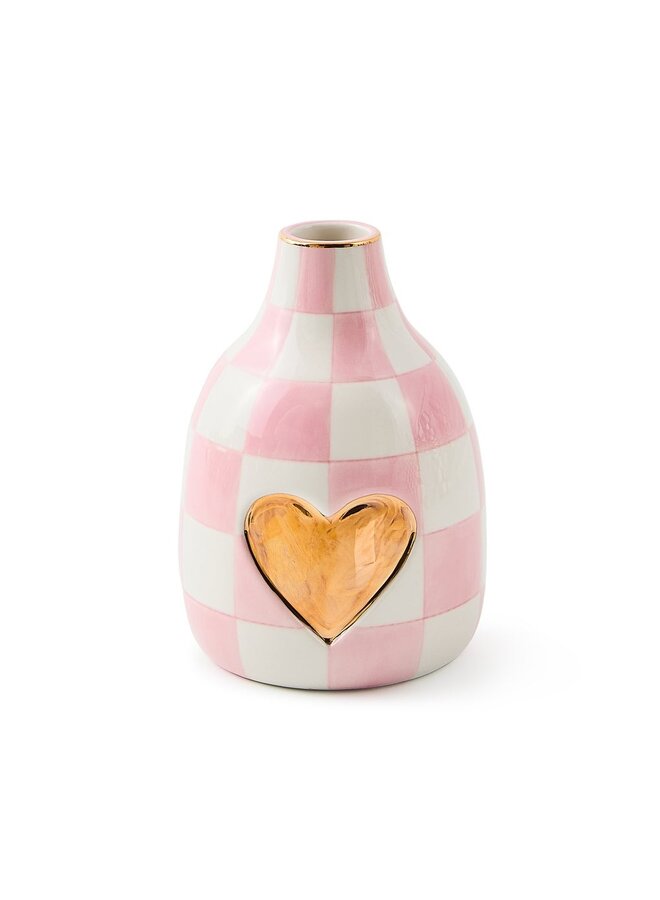 Rosy Check Short Heart Vase