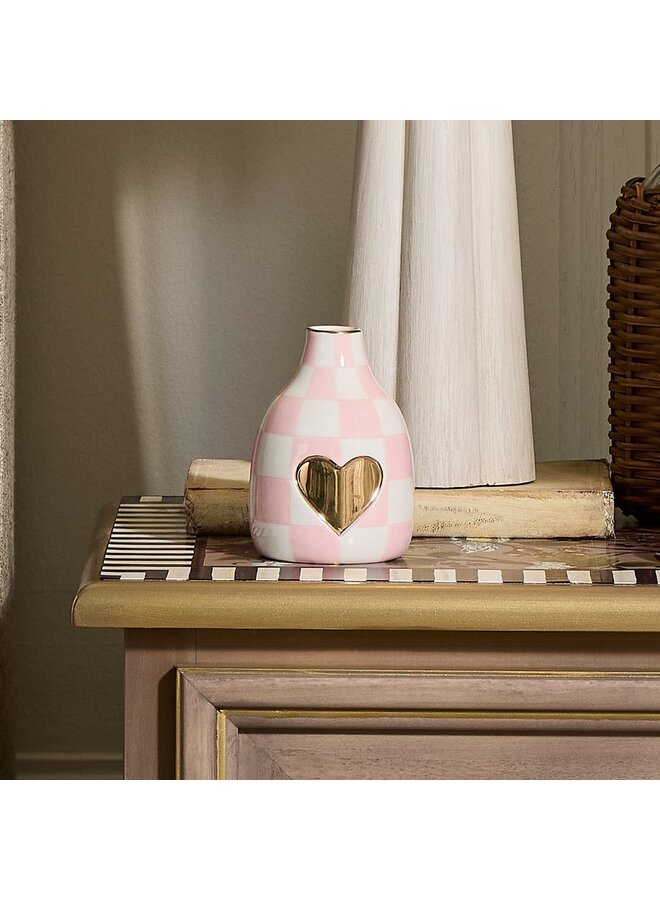 Rosy Check Short Heart Vase