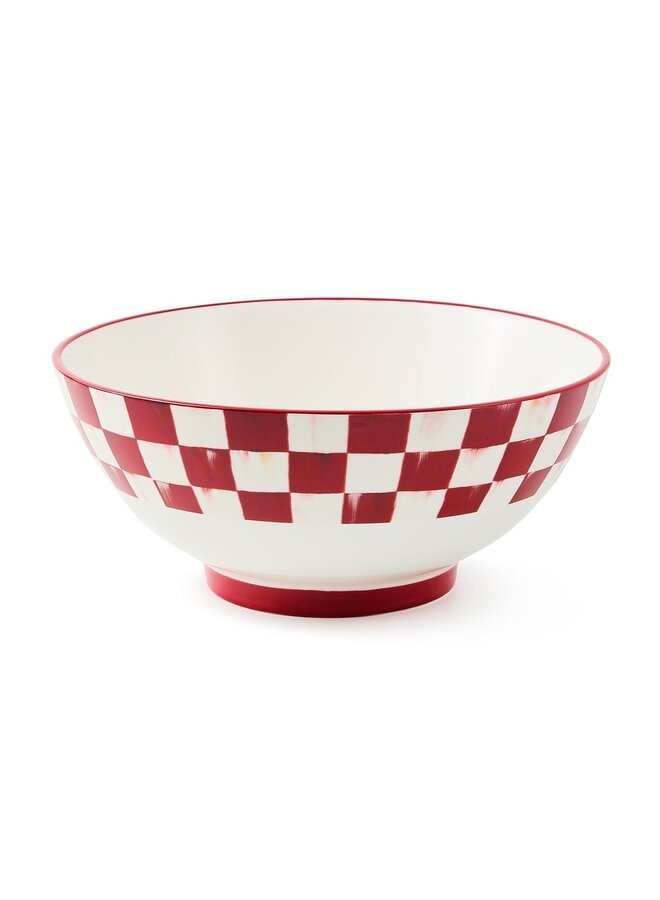 Cherry Check Serving Bowl