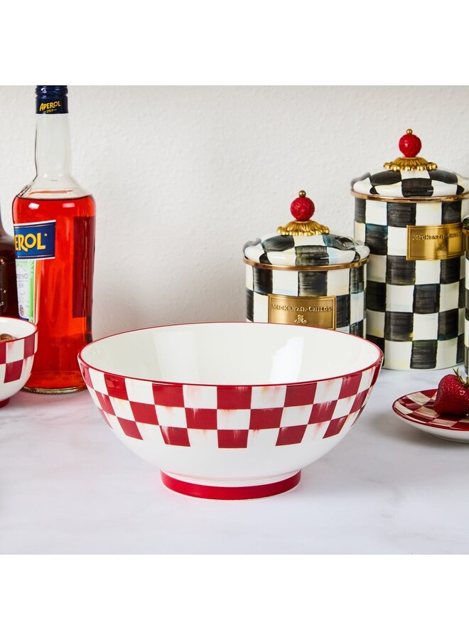 Cherry Check Serving Bowl