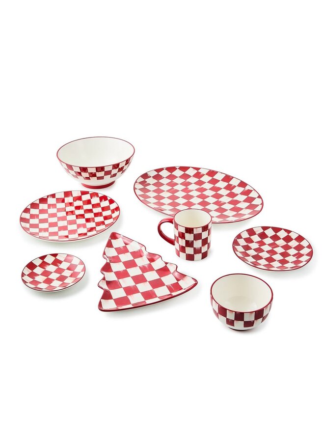 Cherry Check Serving Bowl