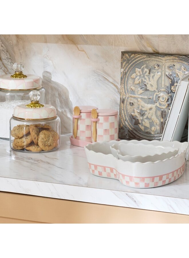 Rosy Check Farmhouse Canisters, Set of 2