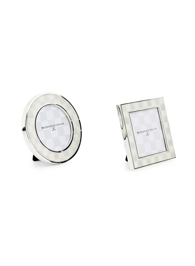 Sterling Check Silver Plated Frames, Set of 2