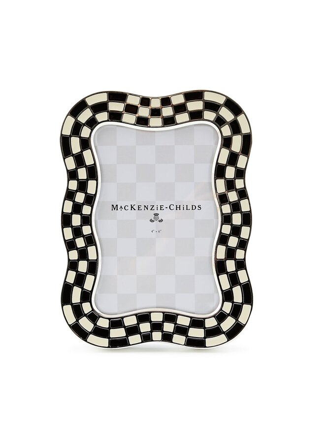 Wavy Check Silver Plated 4" x 6" Frame