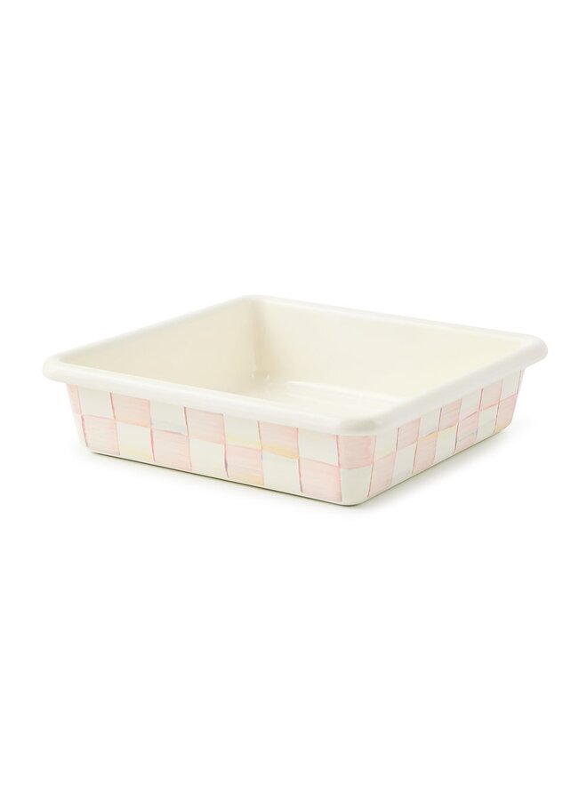 Rosy Check Enamel Square Baking Pan - 8"