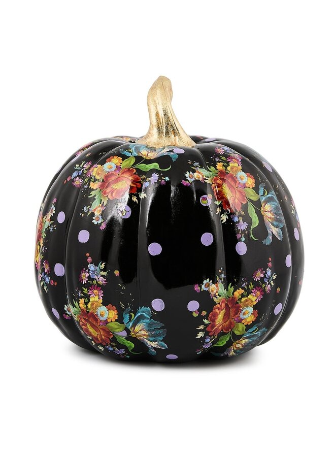 Black Flower Market Medium Pumpkin