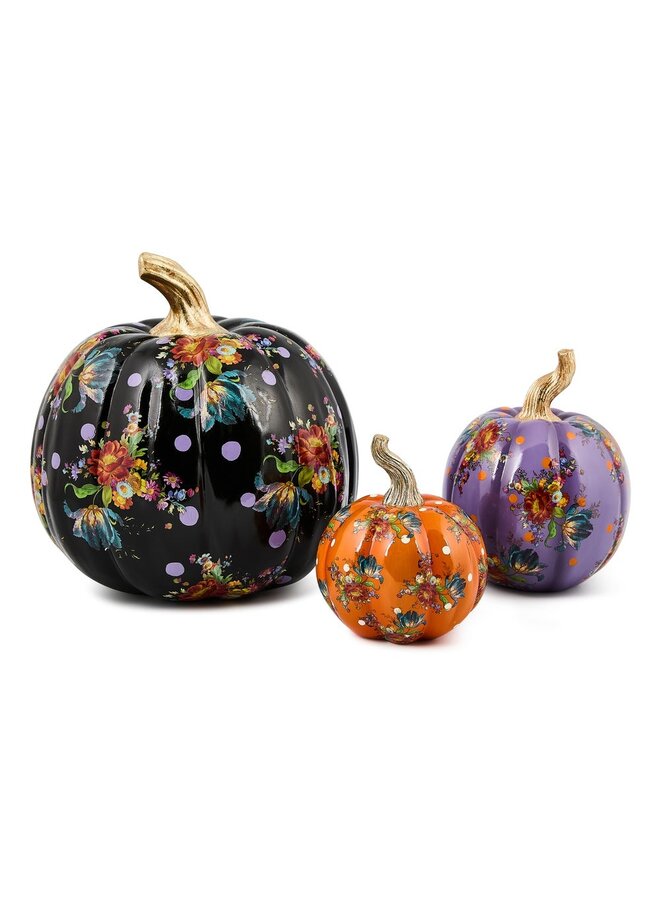 Black Flower Market Medium Pumpkin