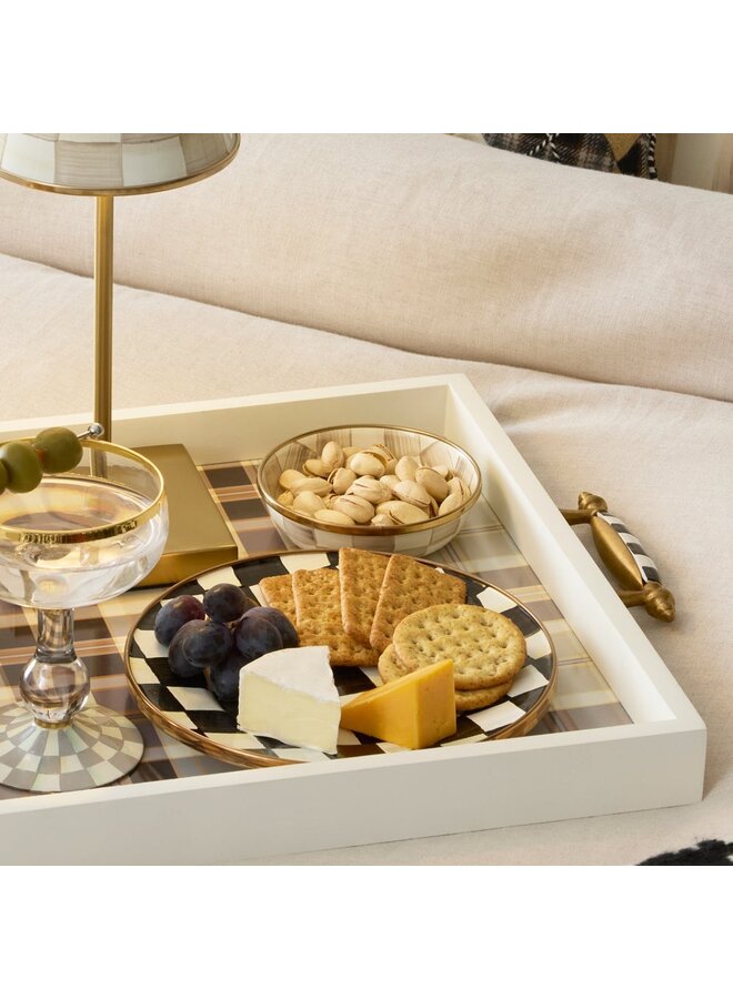 Mocha Check Dipping Bowl