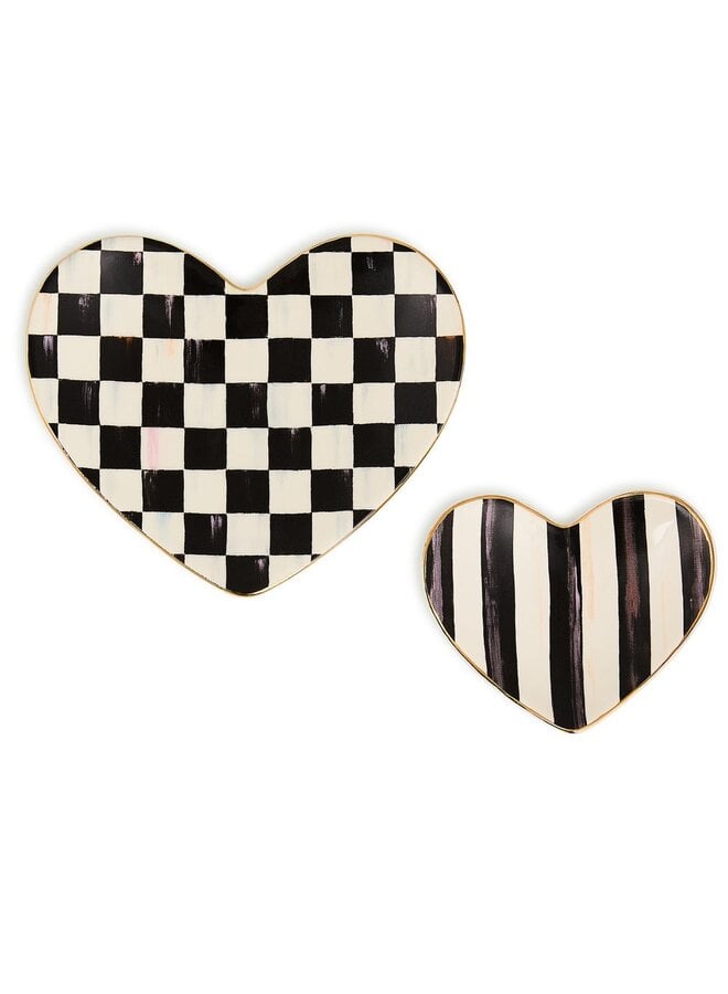 Courtly Heart Trinket Dishes, Set of 2