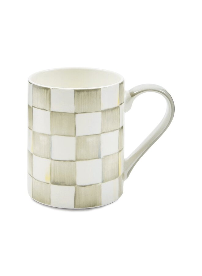 Sterling Check Stoneware Porcelain Mug