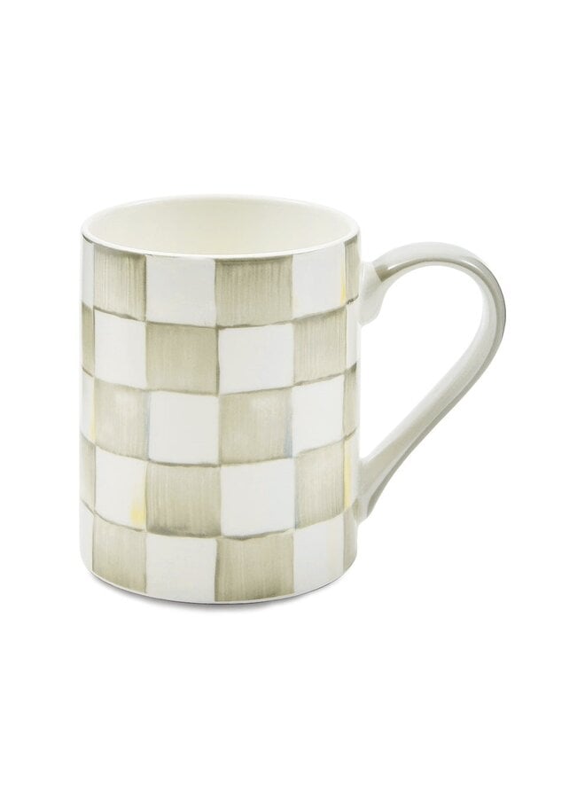 Sterling Check Stoneware Porcelain Mug