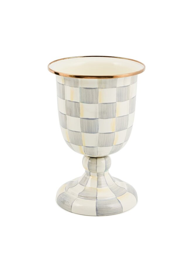 Sterling Check Pedestal Vase
