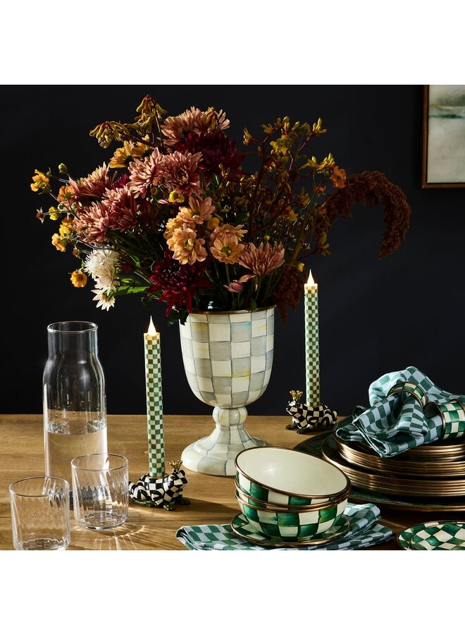 Sterling Check Pedestal Vase