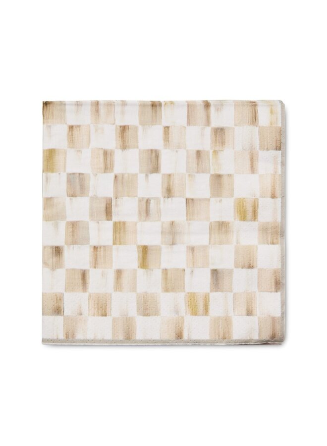 Mocha Check Dinner Paper Napkins