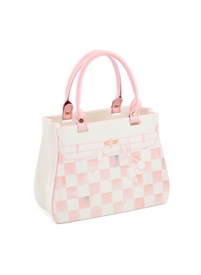 Rosy Check Doodles Handbag Vase
