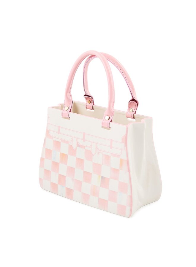Rosy Check Doodles Handbag Vase