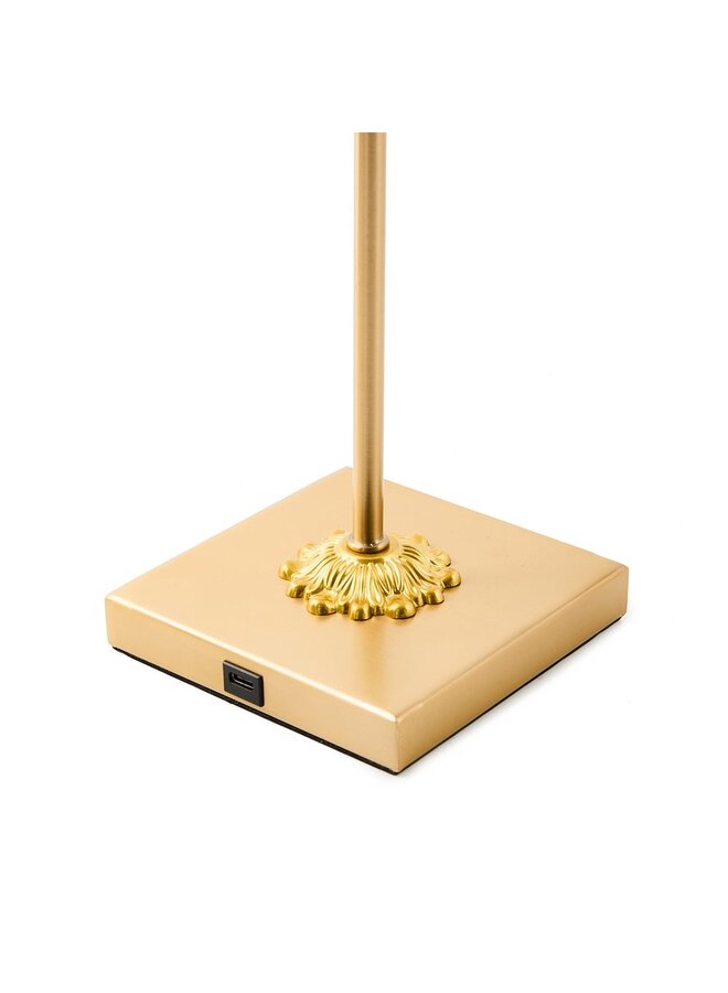 Mocha Check Led Cafe Table Lamp