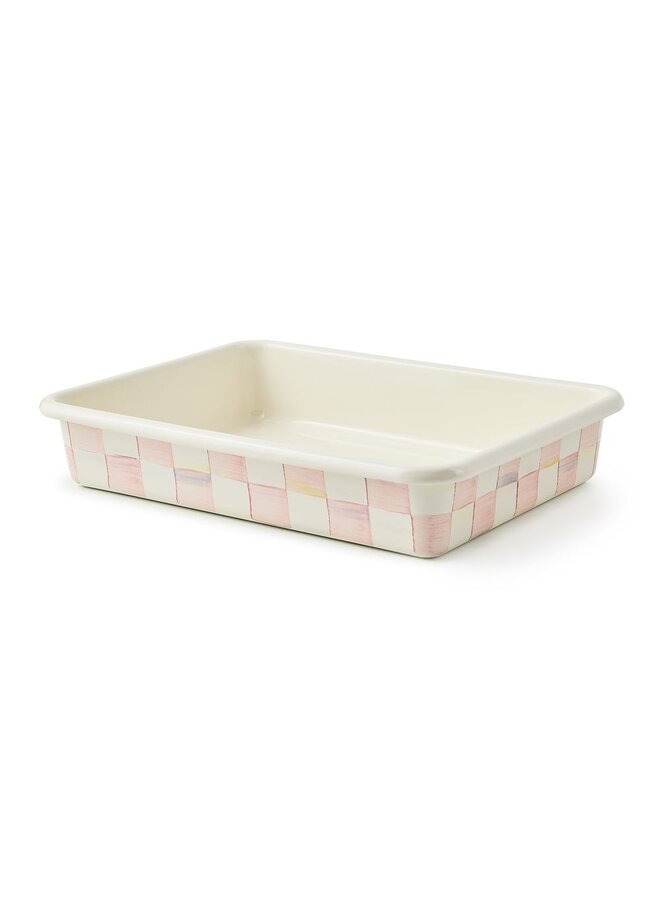 Rosy Check Enamel Baking Pan - 9"X13"