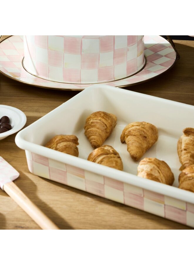 Rosy Check Enamel Baking Pan - 9"X13"
