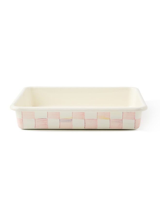 Rosy Check Enamel Baking Pan - 9"X13"