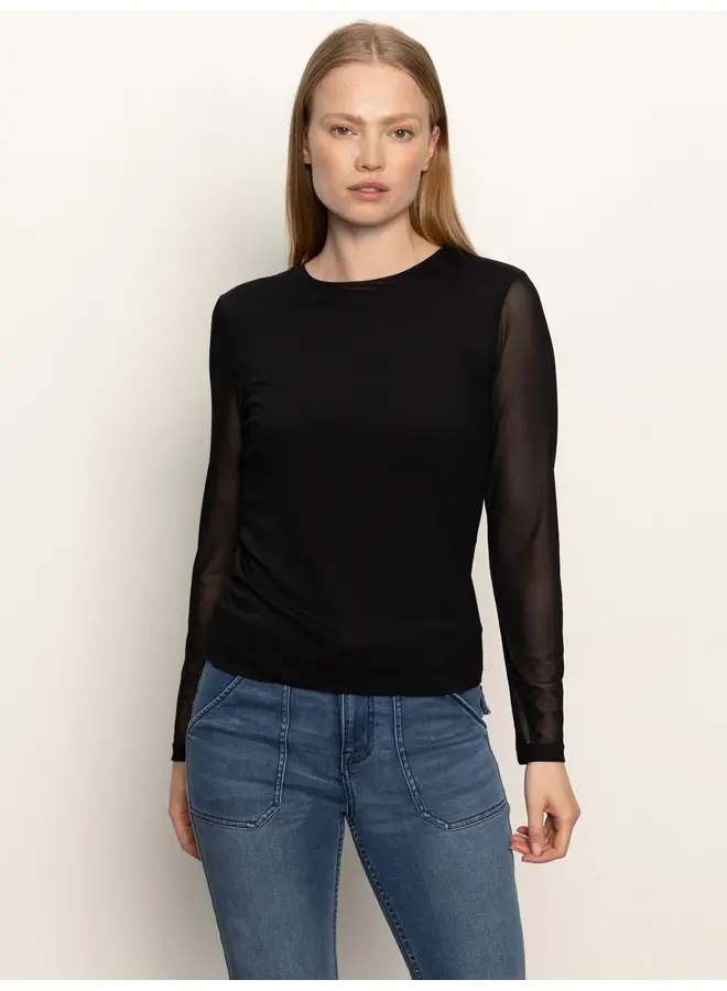 Long Sleeve Perfect Mesh Tee - Black -