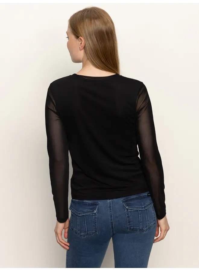 Long Sleeve Perfect Mesh Tee - Black -