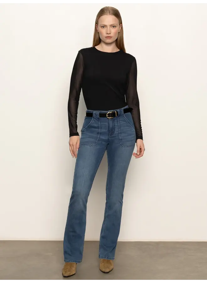 Long Sleeve Perfect Mesh Tee - Black -