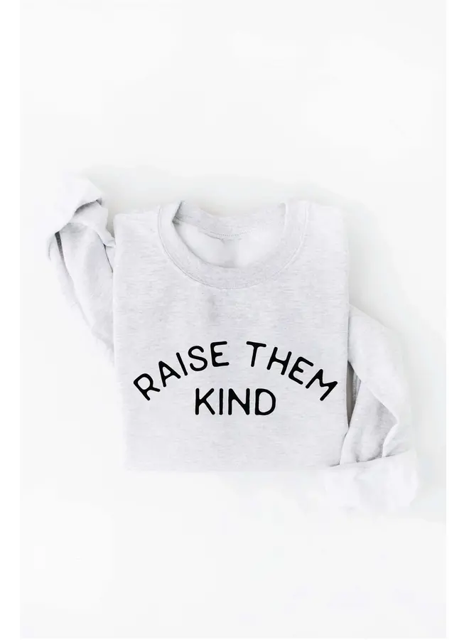 Raise Them Kind Graphic Sweatshirt - White Heather