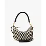 Petit Moyen Messenger Black & Cream Woven Checker