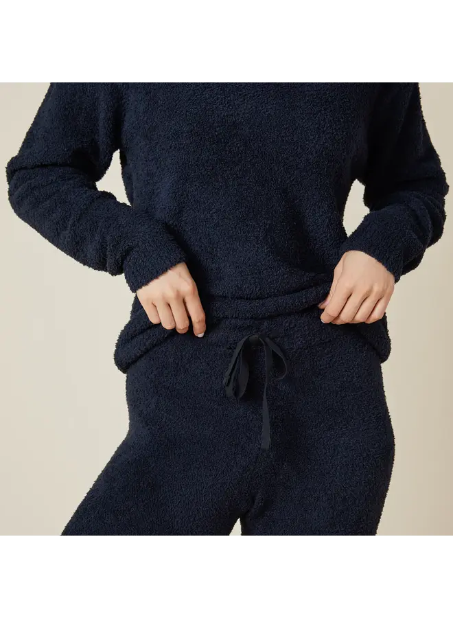 Solid Marshmallow V-Neck Lounge Set -