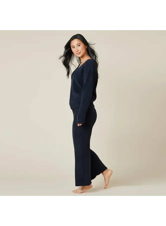 Solid Marshmallow V-Neck Lounge Set -