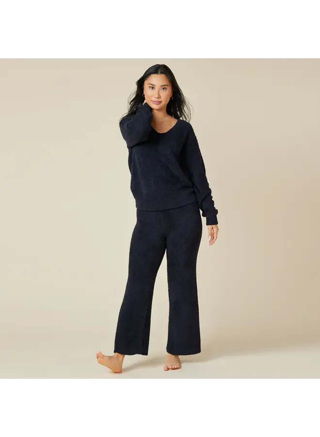 Solid Marshmallow V-Neck Lounge Set -