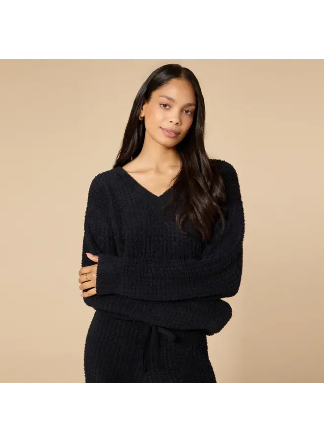 Marshmallow Waffle V-Neck Lounge Set -