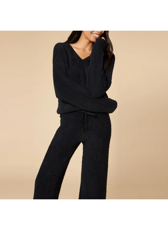 Marshmallow Waffle V-Neck Lounge Set -