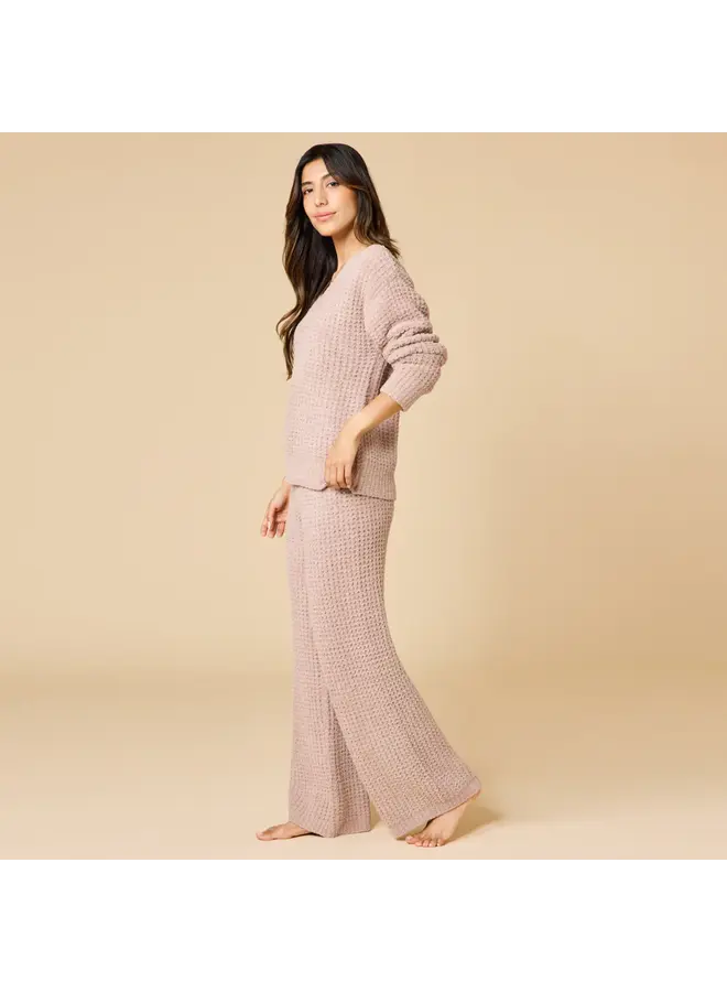 Marshmallow Waffle V-Neck Lounge Set -