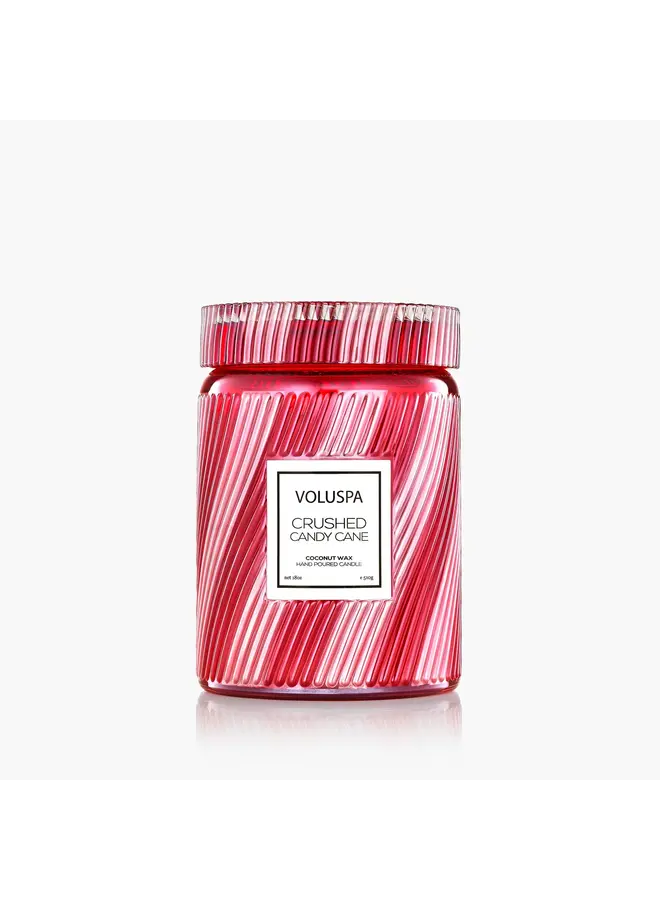 18oz Large Glass Jar - Crushed Candy Cane