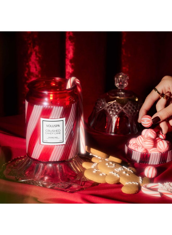 18oz Large Glass Jar - Crushed Candy Cane