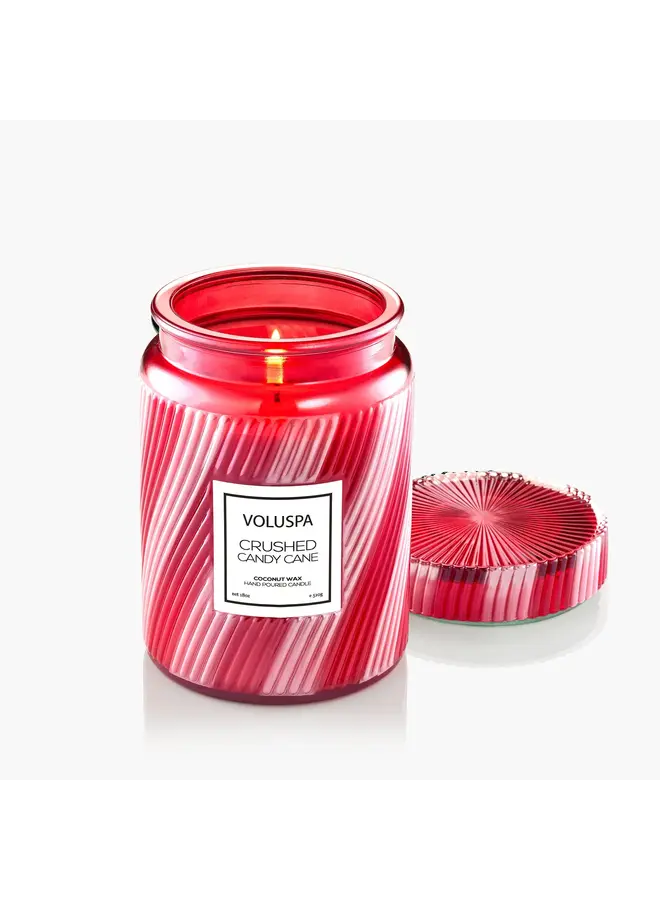 18oz Large Glass Jar - Crushed Candy Cane