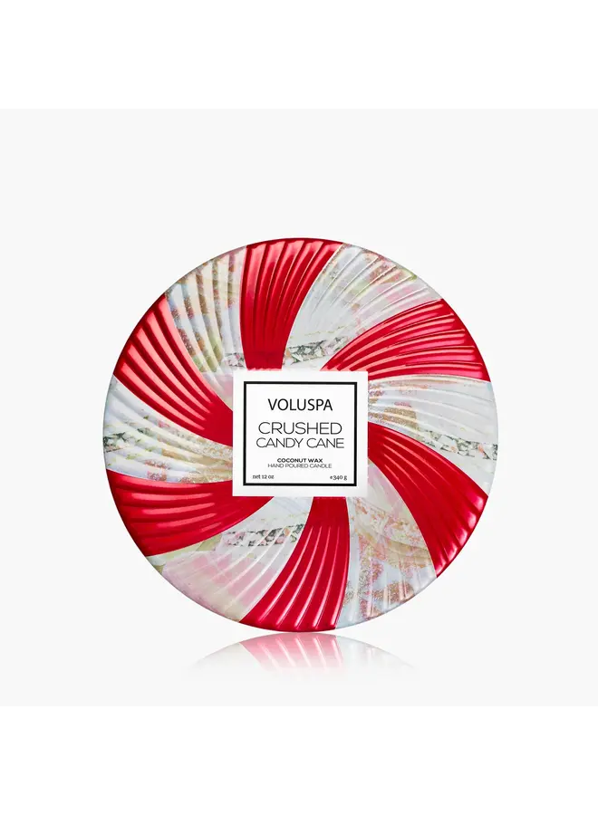 Crushed Candy Cane 3 Wick Candle Tin